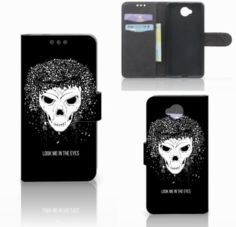 B2Ctelecom Microsoft Lumia 650 Uniek Wallet Book Case Hoesje Skull Hair