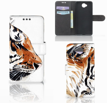 B2Ctelecom Microsoft Lumia 650 Uniek Wallet Book Case Hoesje Watercolor Tiger