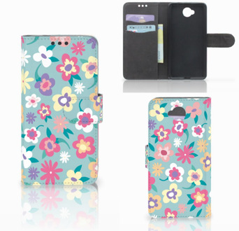 B2Ctelecom Microsoft Lumia 650 Wallet Book Case Hoesje Design Flower Power