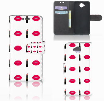 B2Ctelecom Microsoft Lumia 650 Wallet Book Case Hoesje Design Lipstick Kiss