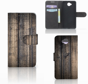 B2Ctelecom Microsoft Lumia 650 Wallet Book Case Hoesje Design Steigerhout