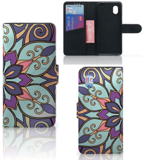 B2Ctelecom Mobiel Bookcase Alcatel 1B (2020) Smartphone Hoesje Purple Flower