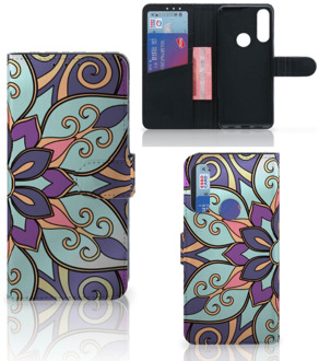 B2Ctelecom Mobiel Bookcase Alcatel 1S 2020 Smartphone Hoesje Purple Flower