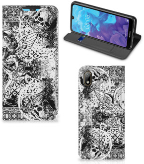 B2Ctelecom Mobiel BookCase Huawei Y5 (2019) Skulls Angel