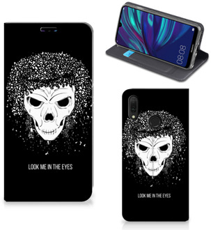 B2Ctelecom Mobiel BookCase Huawei Y7 hoesje Y7 Pro (2019) Skull Hair