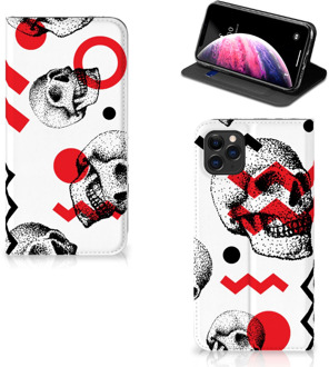 B2Ctelecom Mobiel BookCase iPhone 11 Pro Max Skull Rood