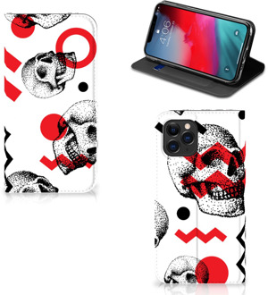 B2Ctelecom Mobiel BookCase iPhone 11 Pro Skull Rood