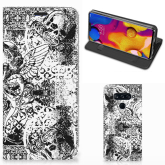 B2Ctelecom Mobiel BookCase LG V40 Thinq Skulls Angel