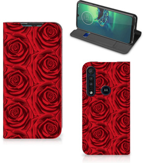 B2Ctelecom Mobiel Bookcase Motorola G8 Plus Smart Cover Red Roses