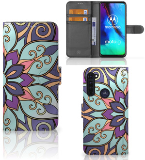 B2Ctelecom Mobiel Bookcase Motorola Moto G Pro Smartphone Hoesje Purple Flower