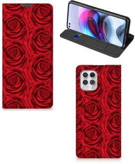 B2Ctelecom Mobiel Bookcase Motorola Moto G100 Smart Cover Red Roses