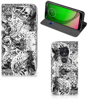 B2Ctelecom Mobiel BookCase Motorola Moto G7 Play Skulls Angel