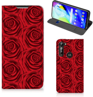 B2Ctelecom Mobiel Bookcase Motorola Moto G8 Power Smart Cover Red Roses