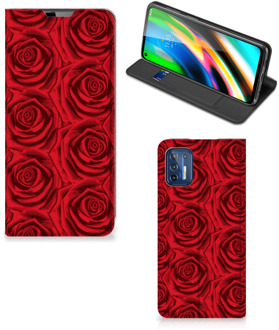 B2Ctelecom Mobiel Bookcase Motorola Moto G9 Plus Smart Cover Red Roses