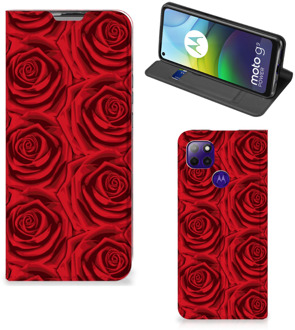 B2Ctelecom Mobiel Bookcase Motorola Moto G9 Power Smart Cover Red Roses