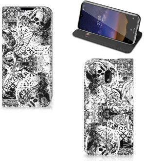 B2Ctelecom Mobiel BookCase Nokia 2.2 Skulls Angel