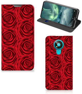 B2Ctelecom Mobiel Bookcase Nokia 3.4 Smart Cover Red Roses