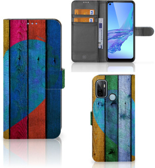 B2Ctelecom Mobiel Bookcase OPPO A53 | OPPO A53s Smartphone Hoesje Wood Heart