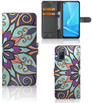 B2Ctelecom Mobiel Bookcase OPPO A72 | OPPO A52 Smartphone Hoesje Purple Flower