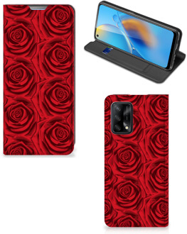 B2Ctelecom Mobiel Bookcase OPPO A74 4G Smart Cover Red Roses