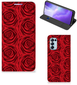 B2Ctelecom Mobiel Bookcase OPPO Find X3 Lite Smart Cover Red Roses