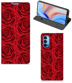 B2Ctelecom Mobiel Bookcase OPPO Reno4 Pro 5G Smart Cover Red Roses