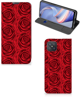 B2Ctelecom Mobiel Bookcase OPPO Reno4 Z 5G Smart Cover Red Roses