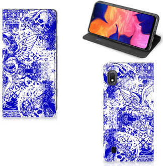 B2Ctelecom Mobiel BookCase Samsung Galaxy A10 Angel Skull Blue