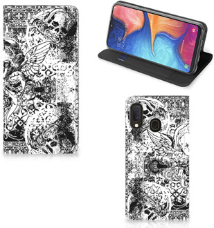 B2Ctelecom Mobiel BookCase Samsung Galaxy A20e Skulls Angel