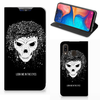 B2Ctelecom Mobiel BookCase Samsung Galaxy A30 Skull Hair