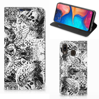 B2Ctelecom Mobiel BookCase Samsung Galaxy A30 Skulls Angel