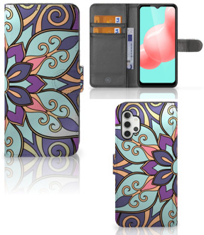 B2Ctelecom Mobiel Bookcase Samsung Galaxy A32 5G Smartphone Hoesje Purple Flower