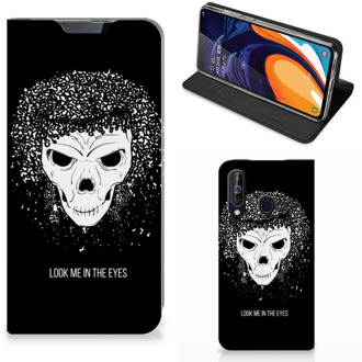 B2Ctelecom Mobiel BookCase Samsung Galaxy A60 Skull Hair