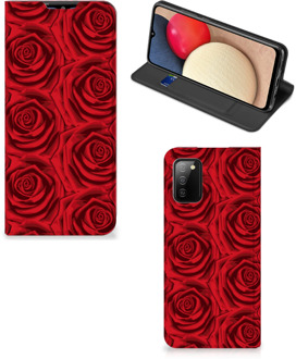 B2Ctelecom Mobiel Bookcase Samsung Galaxy M02s | A02s Smart Cover Red Roses