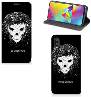 B2Ctelecom Mobiel BookCase Samsung Galaxy M20 Skull Hair