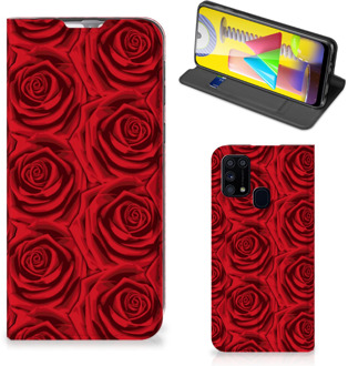 B2Ctelecom Mobiel Bookcase Samsung Galaxy M31 Smart Cover Red Roses