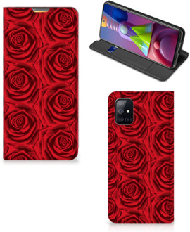 B2Ctelecom Mobiel Bookcase Samsung Galaxy M51 Smart Cover Red Roses