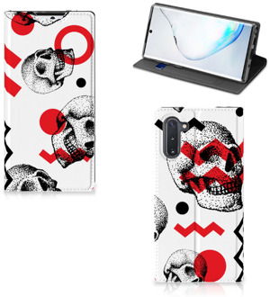 B2Ctelecom Mobiel BookCase Samsung Galaxy Note 10 Skull Rood