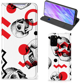 B2Ctelecom Mobiel BookCase Samsung Galaxy S20 Plus Skull Rood