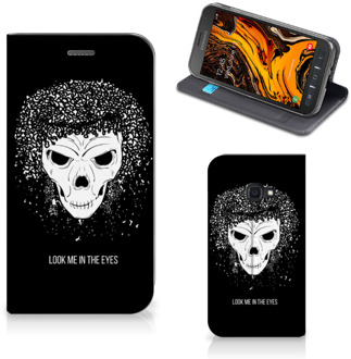 B2Ctelecom Mobiel BookCase Samsung Galaxy Xcover 4s Skull Hair