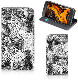 B2Ctelecom Mobiel BookCase Samsung Galaxy Xcover 4s Skulls Angel