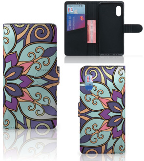 B2Ctelecom Mobiel Bookcase Samsung Xcover Pro Smartphone Hoesje Purple Flower