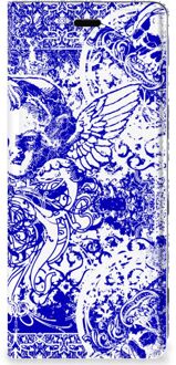 B2Ctelecom Mobiel BookCase Sony Xperia 5 Angel Skull Blue