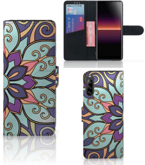 B2Ctelecom Mobiel Bookcase Sony Xperia L4 Smartphone Hoesje Purple Flower