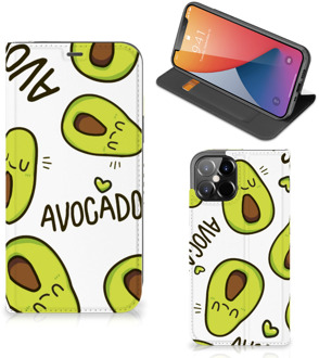 B2Ctelecom Mobiel Bookcase Valentijn Cadeautje Haar iPhone 12 Pro Max Smart Cover Hoesje Avocado Singing