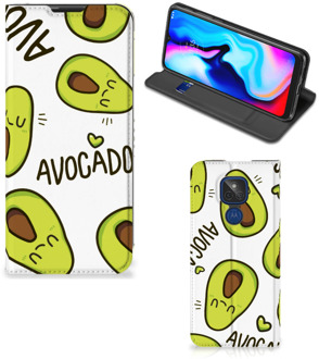 B2Ctelecom Mobiel Bookcase Valentijn Cadeautje Haar Motorola Moto G9 Play Smart Cover Hoesje Avocado Singing