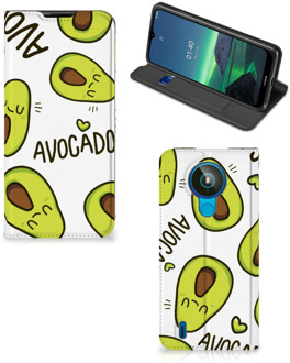 B2Ctelecom Mobiel Bookcase Valentijn Cadeautje Haar Nokia 1.4 Smart Cover Hoesje Avocado Singing