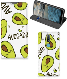 B2Ctelecom Mobiel Bookcase Valentijn Cadeautje Haar Nokia 2.4 Smart Cover Hoesje Avocado Singing