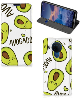 B2Ctelecom Mobiel Bookcase Valentijn Cadeautje Haar Nokia 5.4 Smart Cover Hoesje Avocado Singing