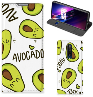 B2Ctelecom Mobiel Bookcase Valentijn Cadeautje Haar OnePlus 8 Smart Cover Hoesje Avocado Singing